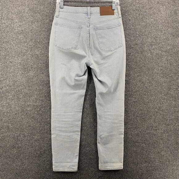 J Crew Mercantile Jeans Womens 27 Blue Striped Skinny High Rise Nautical Preppy - Picture 3 of 10